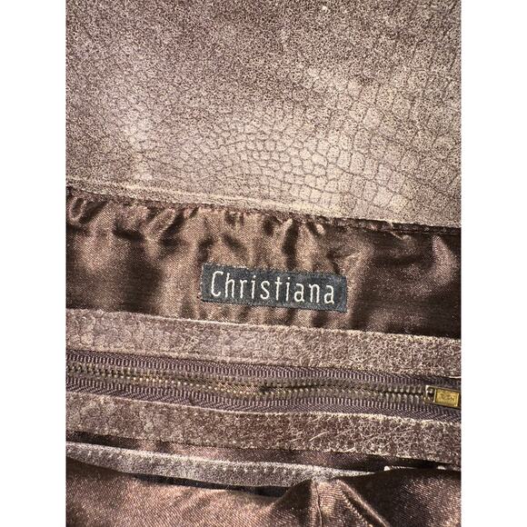 VINTAGE CHRISTIANA LARGE BOHO BEADED LEATHER HORSEBIT MESSENGER SADDLE BAG - Picture 4 of 9